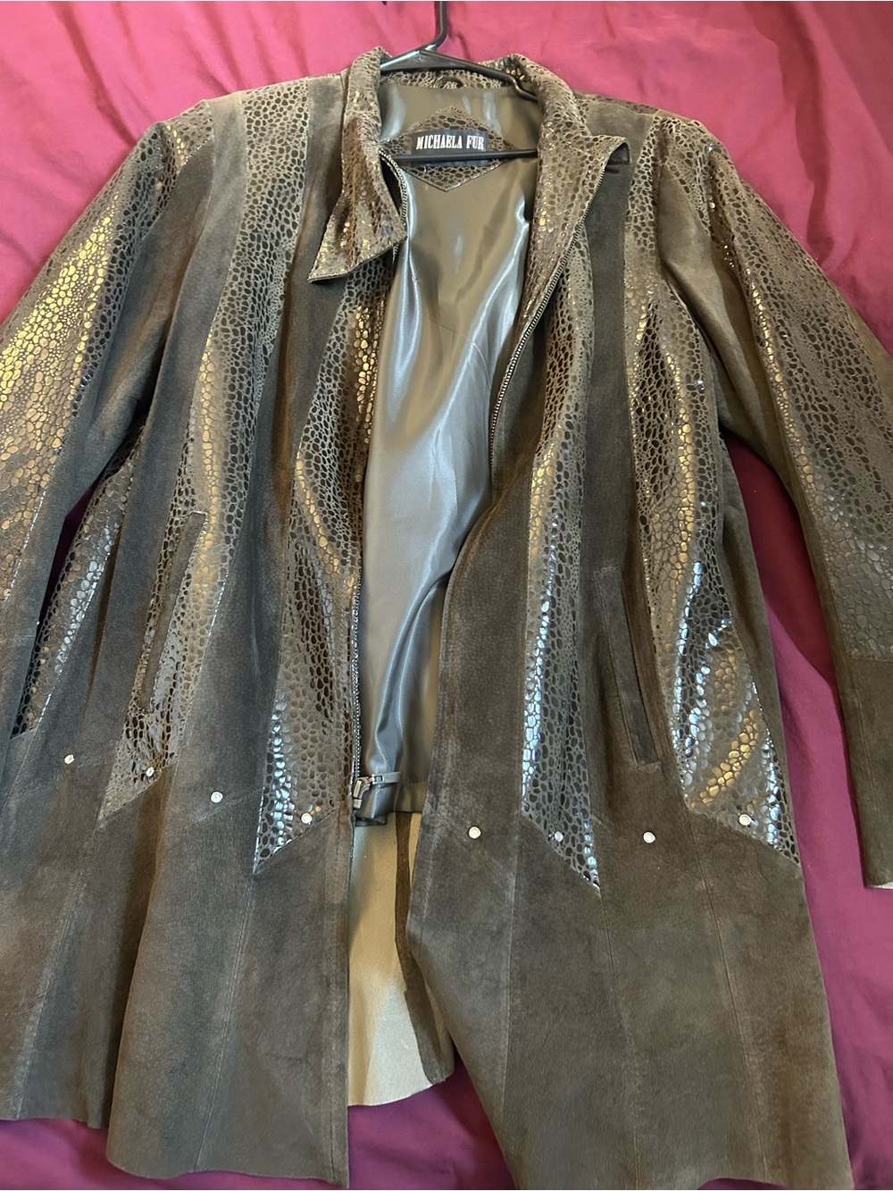 Beautiful suede and snakeskin vintage coat!